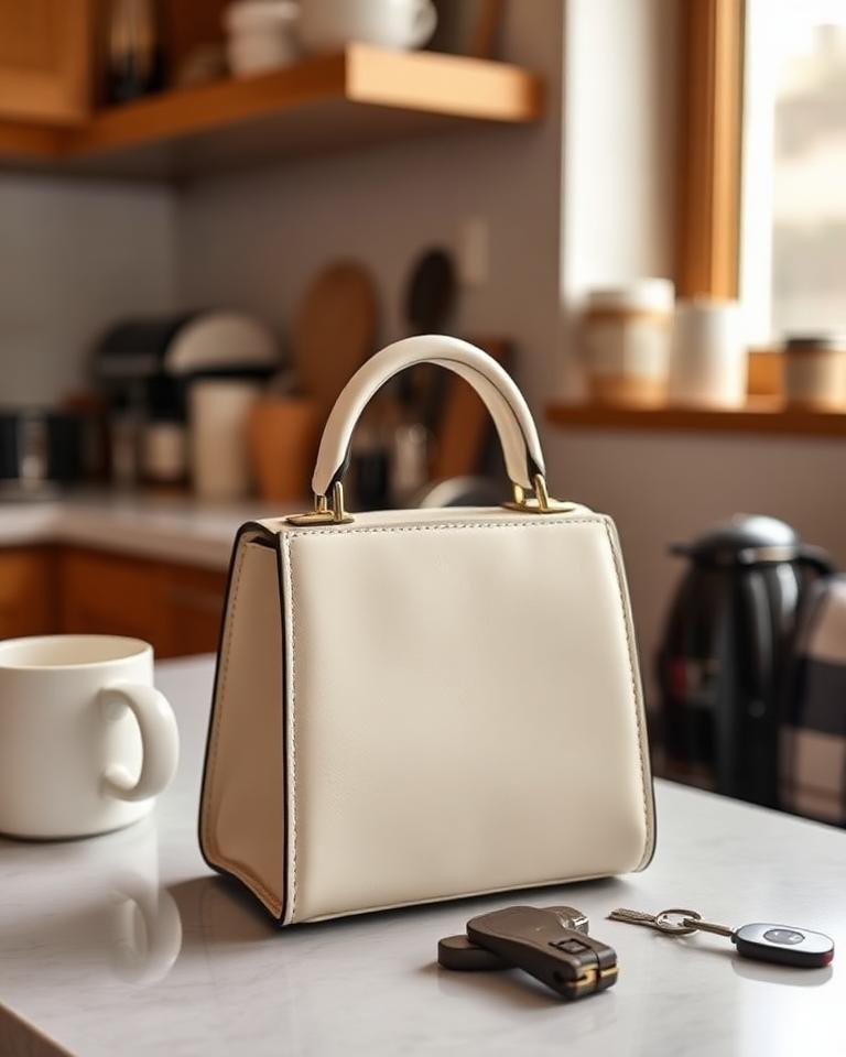 Original product photo — Bone leather top-handle bag